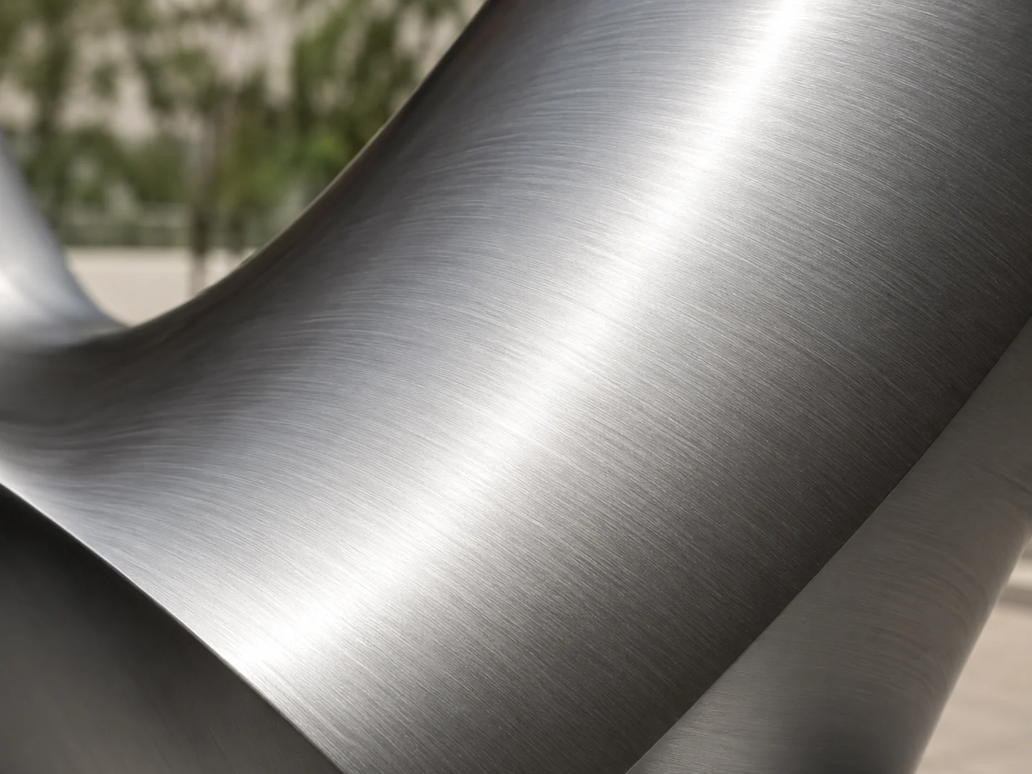 Brushed stainless steel sculpture surface finish