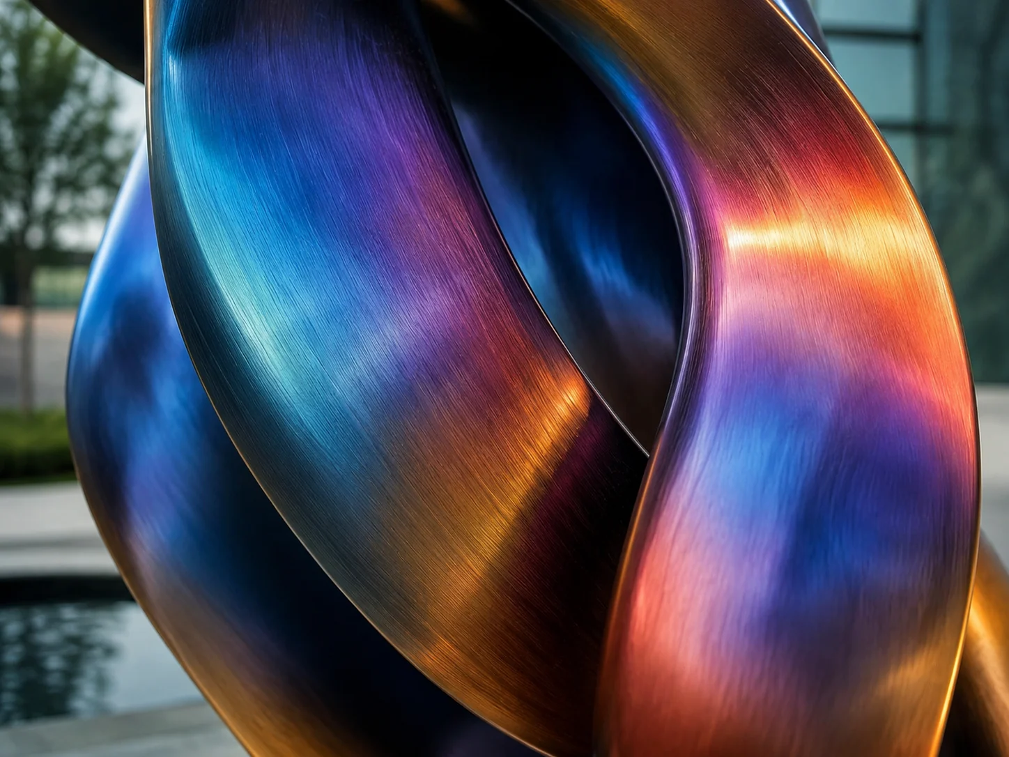 Custom color stainless steel sculpture finish