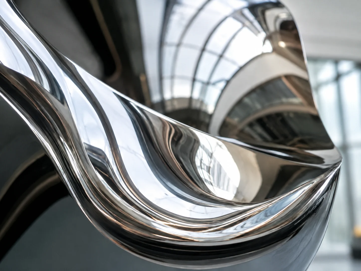 Mirror polished stainless steel sculpture surface finish